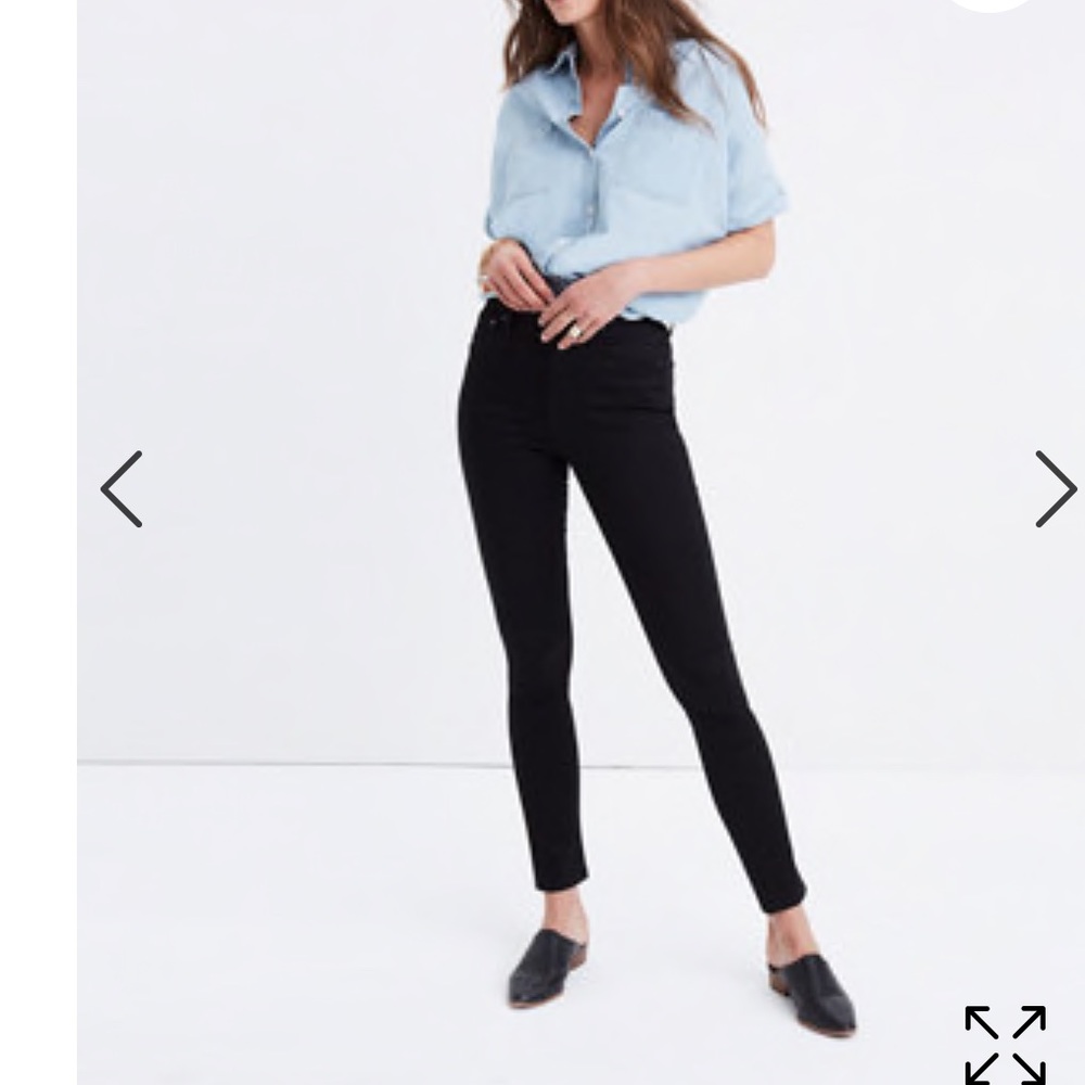 Tall black high rise madewell jeans like new